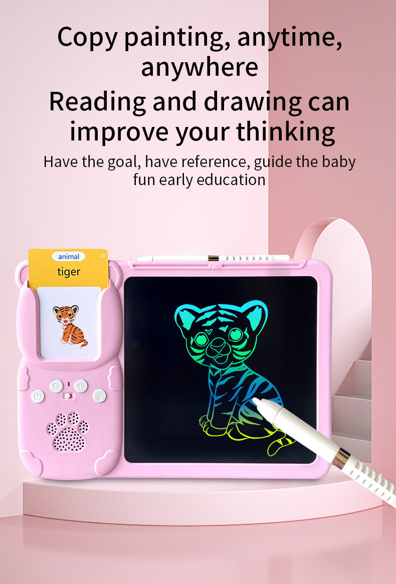 Kids Interactive Early Education Toy: Combination Card Reader & LCD Drawing Board for Toddlers