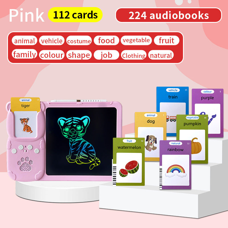 Kids Interactive Early Education Toy: Combination Card Reader & LCD Drawing Board for Toddlers