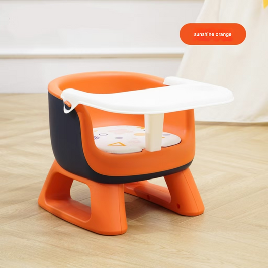Booster Dining Chair with Removable Tray - Safe, Stable & Fun Squeaky Cushion