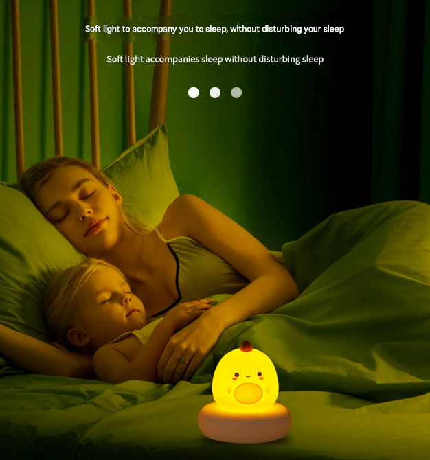 Pink Bunny Cute Animal LED Night Light - Rechargeable Silicone Nursery Lamp with Tap Control, Dimmable Bedside Light for Kids